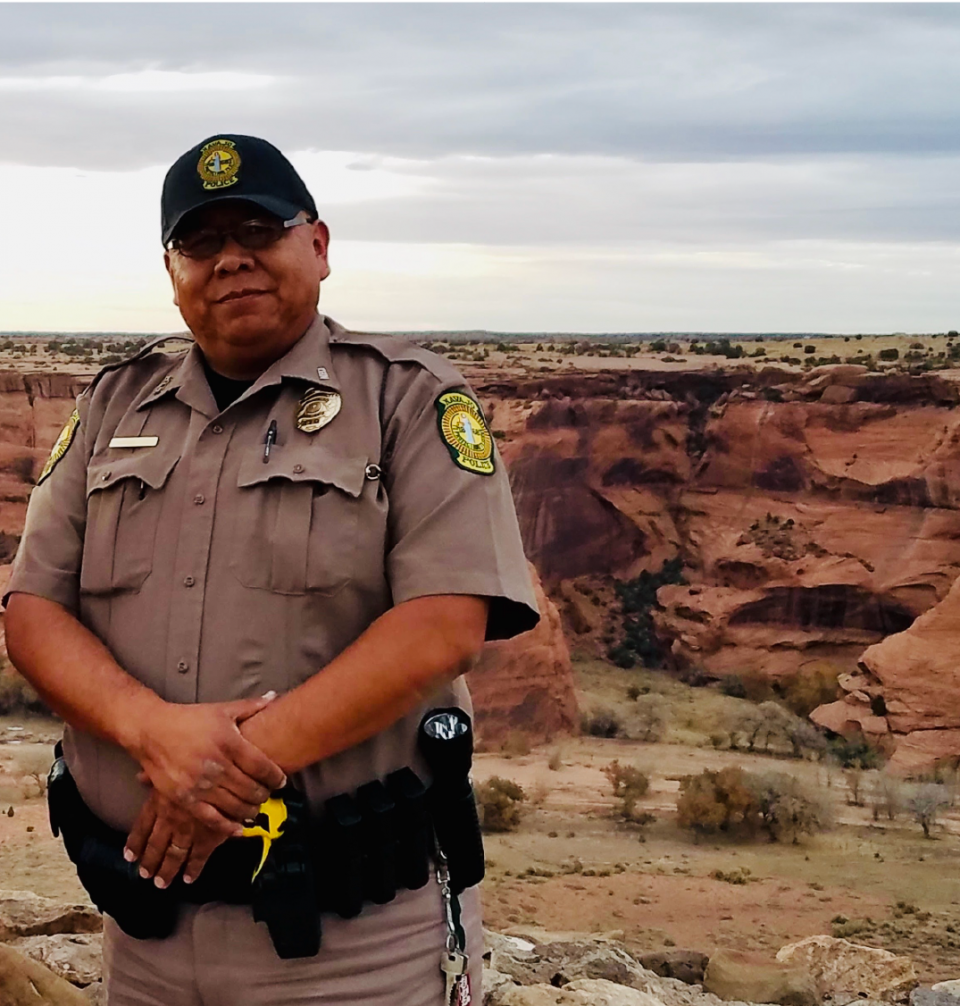 Michael Lee stands Canyon de Chelly in Chinle, Navajo Nation.